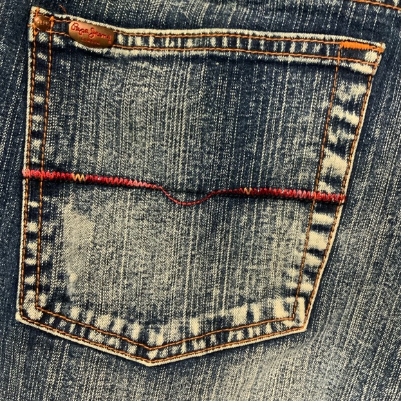 Vintage Pepe Jeans London CLAWED CREATURE Acid Washed Jeans 31/31 HIP HOP RAP - Picture 11 of 13